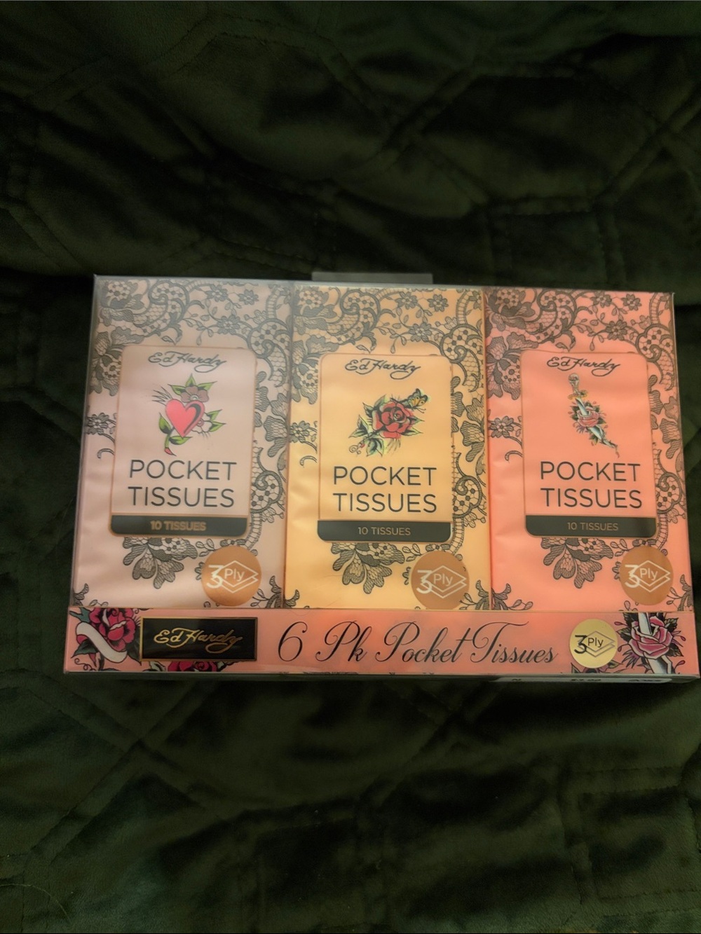 Ed Hardy pocket tissues set of six.NWT